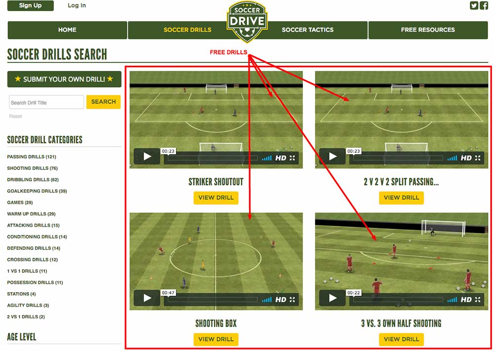 Where to fin Free Soccer Drills 