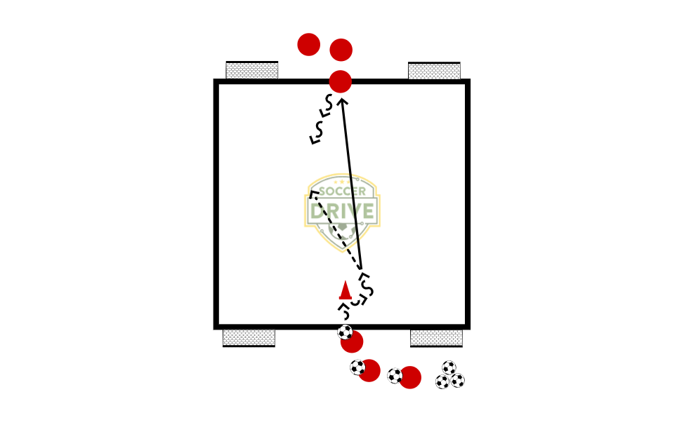 1v1 with 4 small goals           